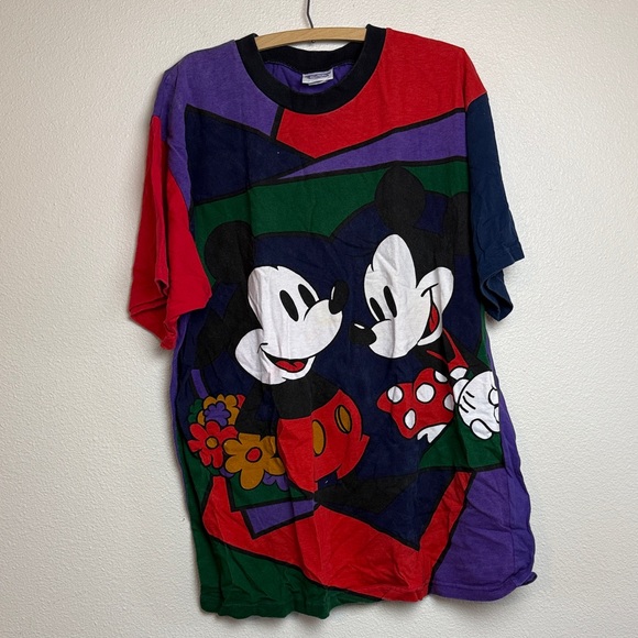 Disney Tops - Disney Mickey & Minnie Colorful Short Sleeve Tee Vintage 1984 Rare